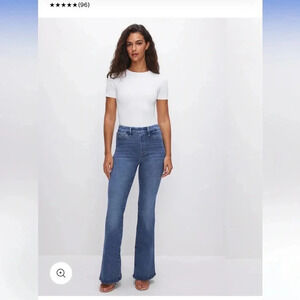 Good American Power Stretch Pull-On Flare Jeans